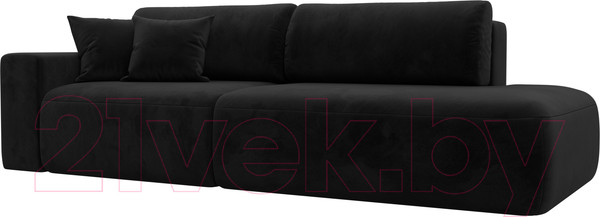 Изображение товара Диван Лига Диванов Лига-036 Модерн подлокотник слева / 121346L (велюр черный)