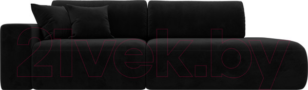 Изображение товара Диван Лига Диванов Лига-036 Модерн подлокотник слева / 121346L (велюр черный)