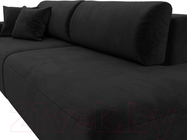 Изображение товара Диван Лига Диванов Лига-036 Модерн подлокотник слева / 121346L (велюр черный)