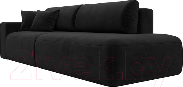 Изображение товара Диван Лига Диванов Лига-036 Модерн подлокотник слева / 121346L (велюр черный)