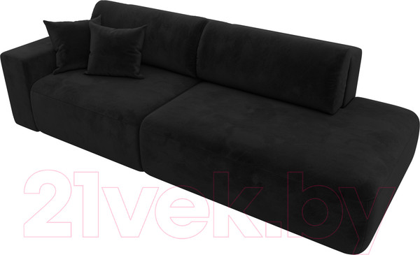 Изображение товара Диван Лига Диванов Лига-036 Модерн подлокотник слева / 121346L (велюр черный)
