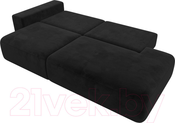 Изображение товара Диван Лига Диванов Лига-036 Модерн подлокотник слева / 121346L (велюр черный)