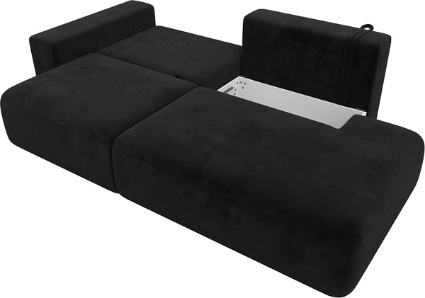 Изображение товара Диван Лига Диванов Лига-036 Модерн подлокотник слева / 121346L (велюр черный)