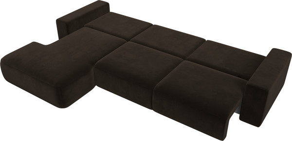 Изображение товара Диван угловой Лига Диванов Лига-036 Классик Лонг левый / 121383L (микровельвет коричневый)