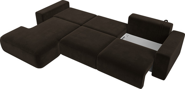 Изображение товара Диван угловой Лига Диванов Лига-036 Классик Лонг левый / 121383L (микровельвет коричневый)