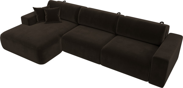 Изображение товара Диван угловой Лига Диванов Лига-036 Классик Лонг левый / 121383L (микровельвет коричневый)