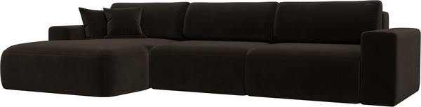 Изображение товара Диван угловой Лига Диванов Лига-036 Классик Лонг левый / 121383L (микровельвет коричневый)