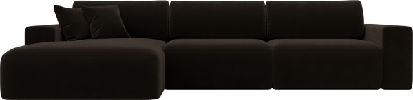 Изображение товара Диван угловой Лига Диванов Лига-036 Классик Лонг левый / 121383L (микровельвет коричневый)