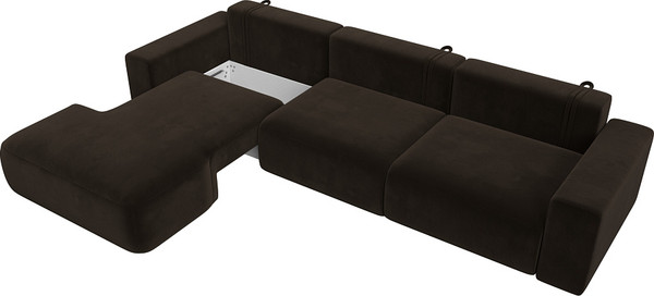 Изображение товара Диван угловой Лига Диванов Лига-036 Классик Лонг левый / 121383L (микровельвет коричневый)