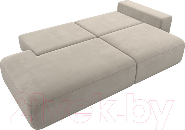 Изображение товара Диван Лига Диванов Лига-036 Модерн подлокотник справа / 121330  (микровельвет бежевый)