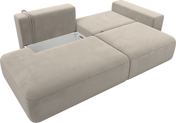 Изображение товара Диван Лига Диванов Лига-036 Модерн подлокотник справа / 121330  (микровельвет бежевый)