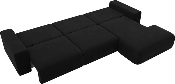 Изображение товара Диван угловой Лига Диванов Лига-036 Классик Лонг правый / 121382 (микровельвет черный)