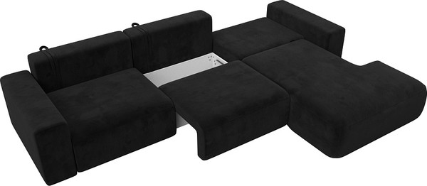 Изображение товара Диван угловой Лига Диванов Лига-036 Классик Лонг правый / 121382 (микровельвет черный)