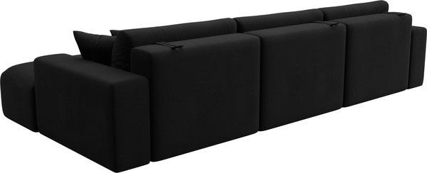 Изображение товара Диван угловой Лига Диванов Лига-036 Классик Лонг правый / 121382 (микровельвет черный)