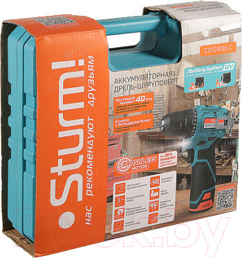 Изображение товара Аккумуляторная дрель-шуруповерт Sturm! CD1240BLC