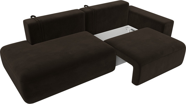 Изображение товара Диван Лига Диванов Лига-036 Модерн подлокотник справа / 121332 (микровельвет коричневый)