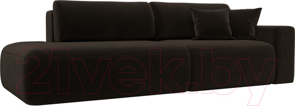 Изображение товара Диван Лига Диванов Лига-036 Модерн подлокотник справа / 121332 (микровельвет коричневый)