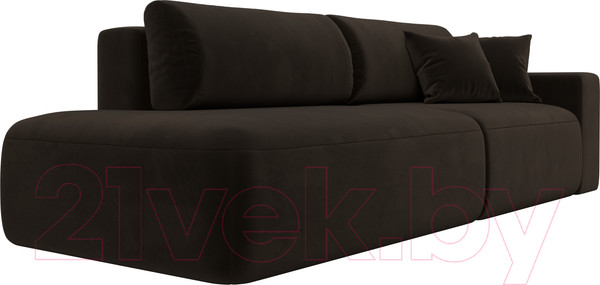 Изображение товара Диван Лига Диванов Лига-036 Модерн подлокотник справа / 121332 (микровельвет коричневый)