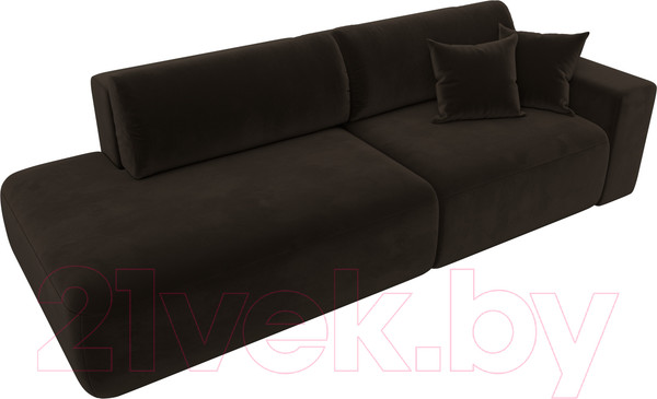 Изображение товара Диван Лига Диванов Лига-036 Модерн подлокотник справа / 121332 (микровельвет коричневый)