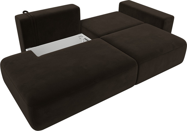 Изображение товара Диван Лига Диванов Лига-036 Модерн подлокотник справа / 121332 (микровельвет коричневый)