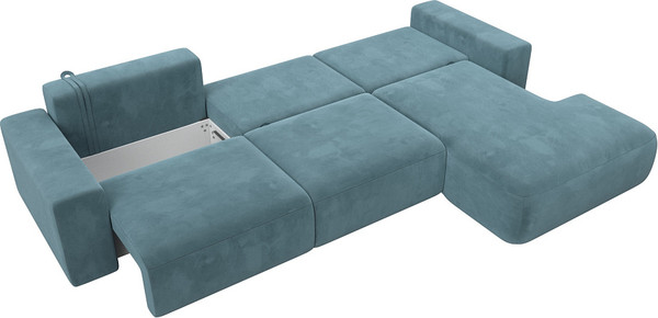 Изображение товара Диван угловой Лига Диванов Лига-036 Классик Лонг правый / 121391 (велюр бирюзовый)