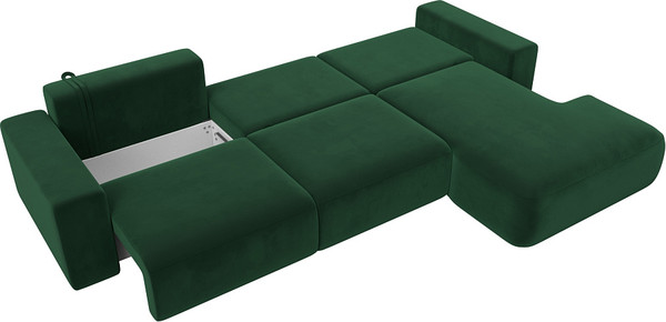 Изображение товара Диван угловой Лига Диванов Лига-036 Классик Лонг правый / 121393 (велюр зеленый)