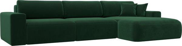 Изображение товара Диван угловой Лига Диванов Лига-036 Классик Лонг правый / 121393 (велюр зеленый)