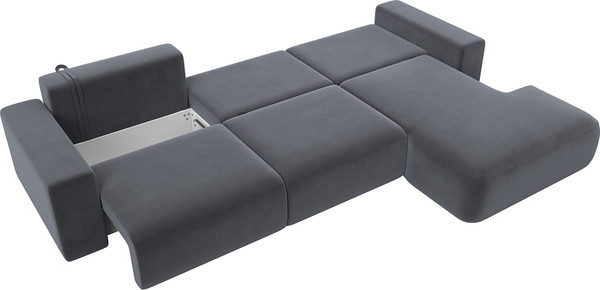 Изображение товара Диван угловой Лига Диванов Лига-036 Классик Лонг правый / 121395 (велюр серый)