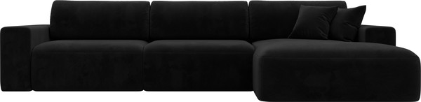 Изображение товара Диван угловой Лига Диванов Лига-036 Классик Лонг правый / 121397 (велюр черный)