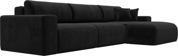 Изображение товара Диван угловой Лига Диванов Лига-036 Классик Лонг правый / 121397 (велюр черный)