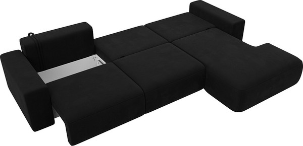 Изображение товара Диван угловой Лига Диванов Лига-036 Классик Лонг правый / 121397 (велюр черный)