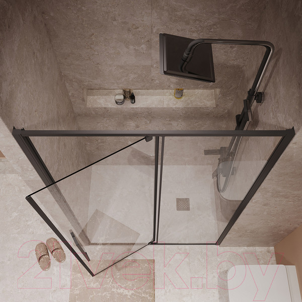 Изображение товара Душевая дверь Niagara NG-85-11AB 110x195 (черный матовый/прозрачное стекло)