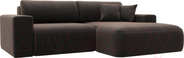 Изображение товара Диван угловой Лига Диванов Лига-036 Классик правый / 121377 (велюр коричневый)