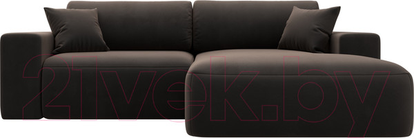 Изображение товара Диван угловой Лига Диванов Лига-036 Классик правый / 121377 (велюр коричневый)