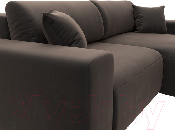 Изображение товара Диван угловой Лига Диванов Лига-036 Классик правый / 121377 (велюр коричневый)