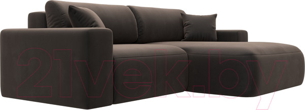 Изображение товара Диван угловой Лига Диванов Лига-036 Классик правый / 121377 (велюр коричневый)