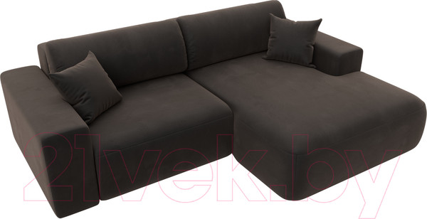 Изображение товара Диван угловой Лига Диванов Лига-036 Классик правый / 121377 (велюр коричневый)