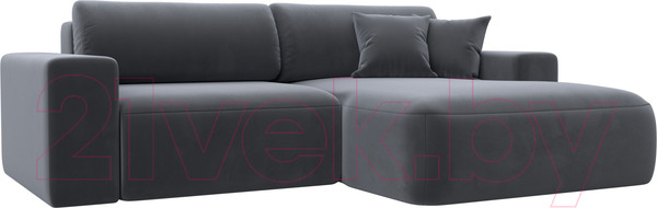 Изображение товара Диван угловой Лига Диванов Лига-036 Классик правый / 121378 (велюр серый)