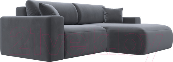 Изображение товара Диван угловой Лига Диванов Лига-036 Классик правый / 121378 (велюр серый)