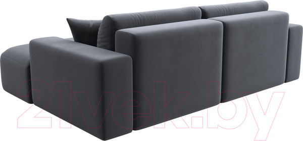 Изображение товара Диван угловой Лига Диванов Лига-036 Классик правый / 121378 (велюр серый)