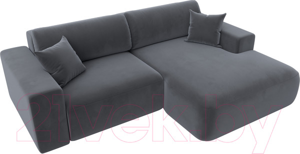 Изображение товара Диван угловой Лига Диванов Лига-036 Классик правый / 121378 (велюр серый)