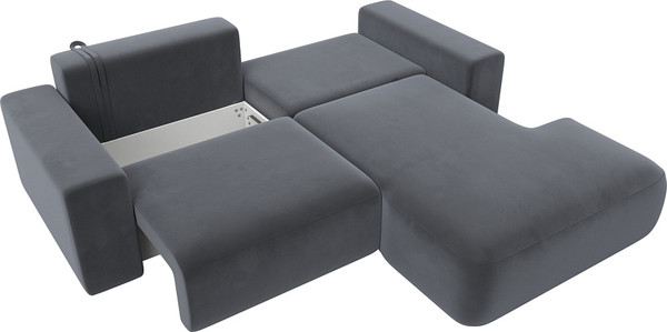 Изображение товара Диван угловой Лига Диванов Лига-036 Классик правый / 121378 (велюр серый)