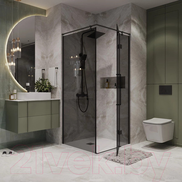 Изображение товара Душевой уголок Niagara NG-2831-34BLACK 90x195 (черный матовый/тонированное стекло)