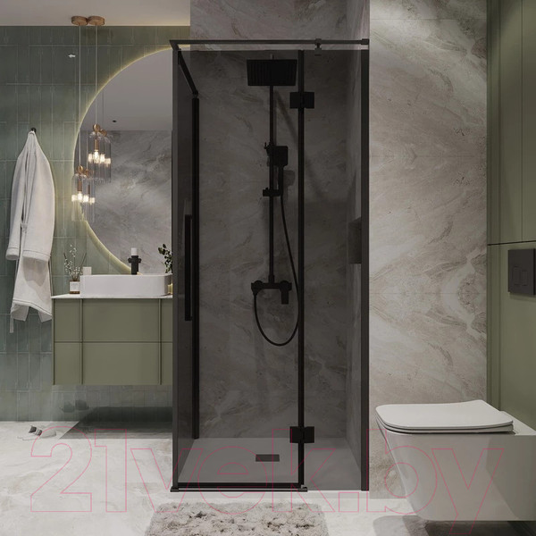 Изображение товара Душевой уголок Niagara NG-2831-34BLACK 90x195 (черный матовый/тонированное стекло)