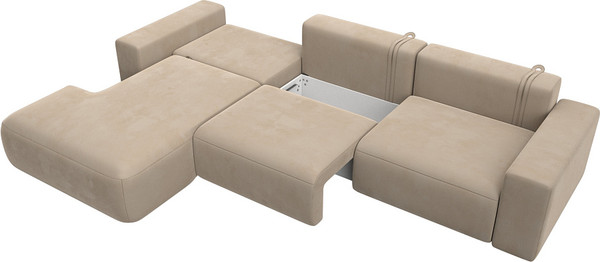 Изображение товара Диван угловой Лига Диванов Лига-036 Модерн Лонг левый / 121424L (велюр бежевый)