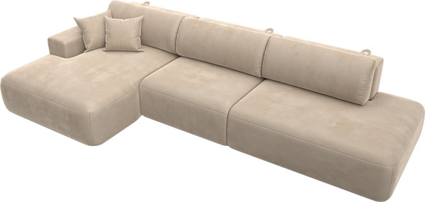 Изображение товара Диван угловой Лига Диванов Лига-036 Модерн Лонг левый / 121424L (велюр бежевый)