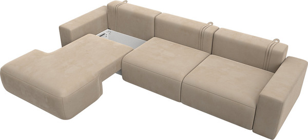 Изображение товара Диван угловой Лига Диванов Лига-036 Модерн Лонг левый / 121424L (велюр бежевый)