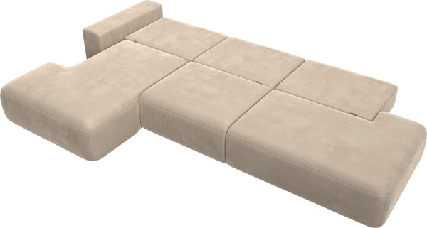 Изображение товара Диван угловой Лига Диванов Лига-036 Модерн Лонг левый / 121424L (велюр бежевый)