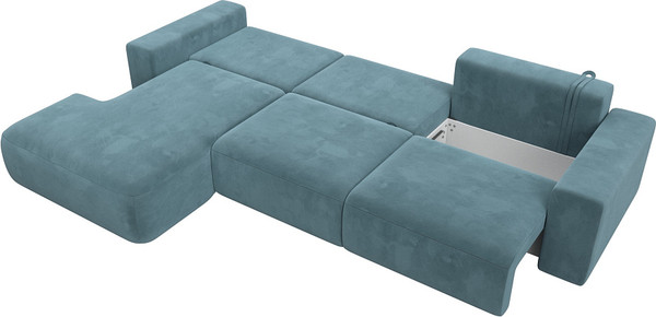 Изображение товара Диван угловой Лига Диванов Лига-036 Модерн Лонг левый / 121425L (велюр бирюзовый)