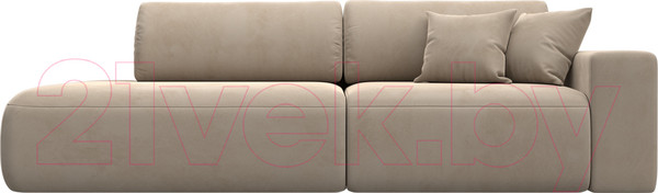 Изображение товара Диван Лига Диванов Лига-036 Модерн подлокотник справа / 121339 (велюр бежевый)
